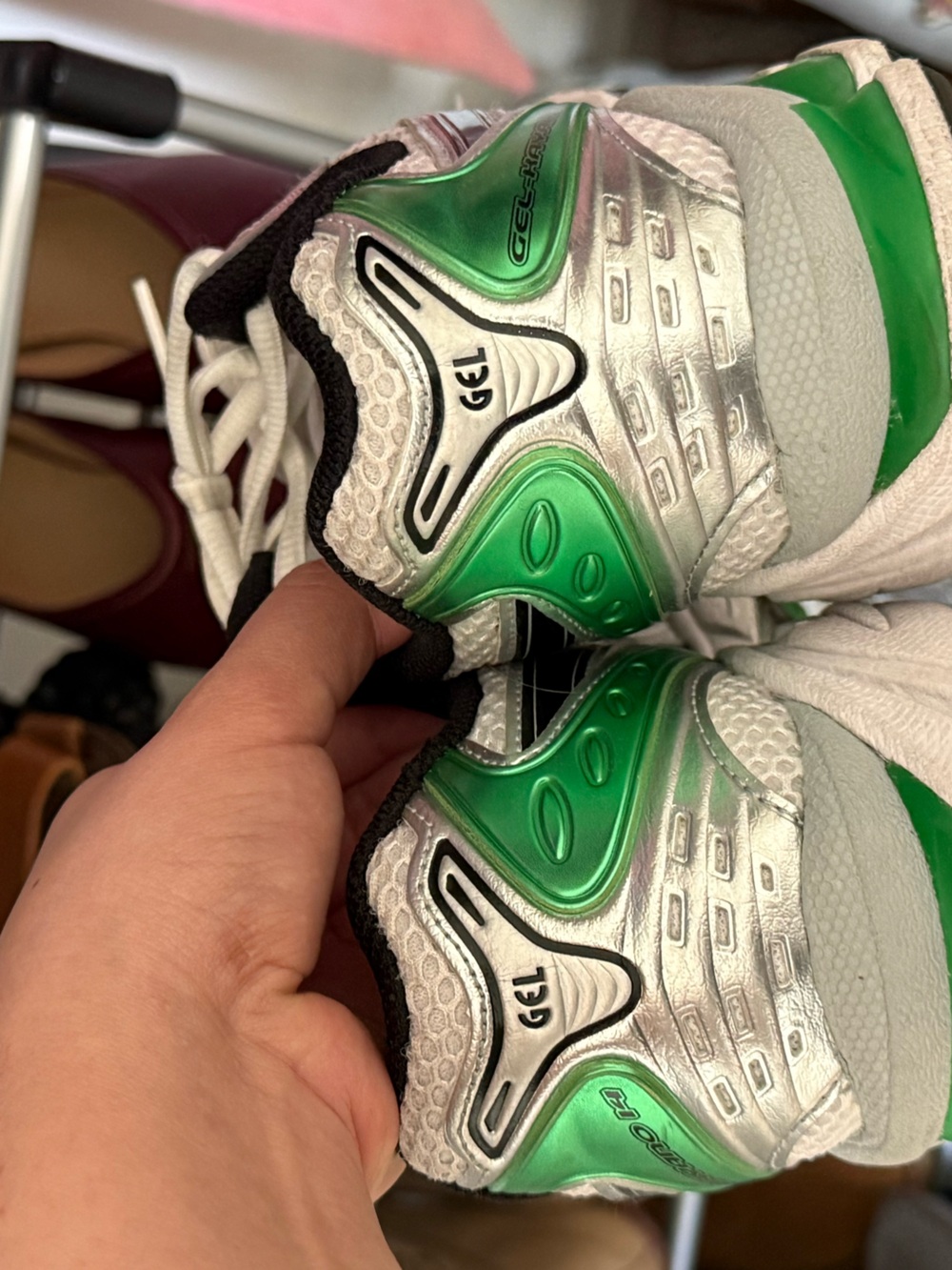 Asics Gel-Kayano 14 White / Malachite Green Sneakers Silver / Asics - US / US - Picture 6 of 7